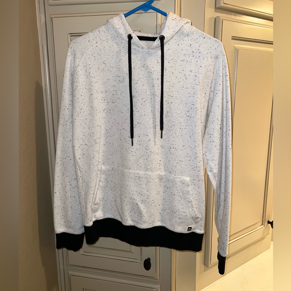 Micros White Speckled Hoodie Sweater